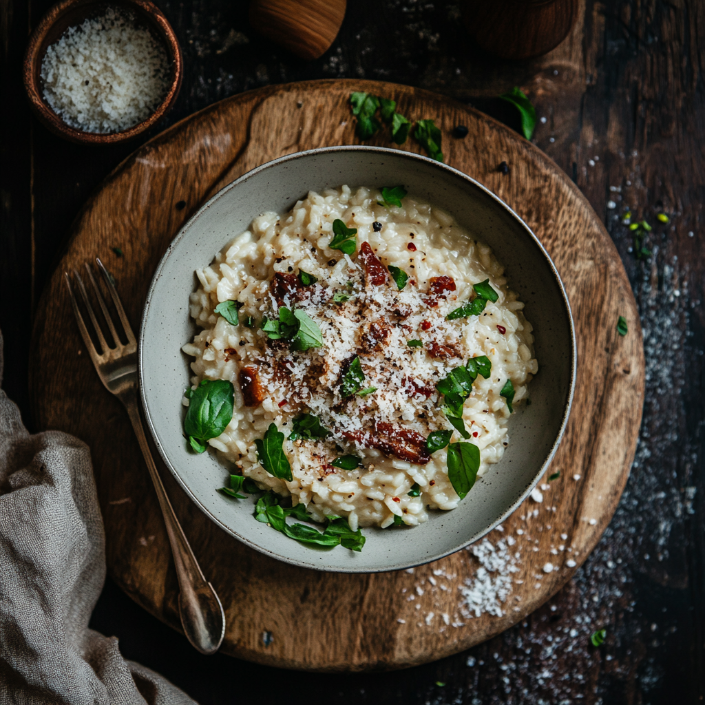 Krämig Risotto med Soltorkade Tomater och Parmesan