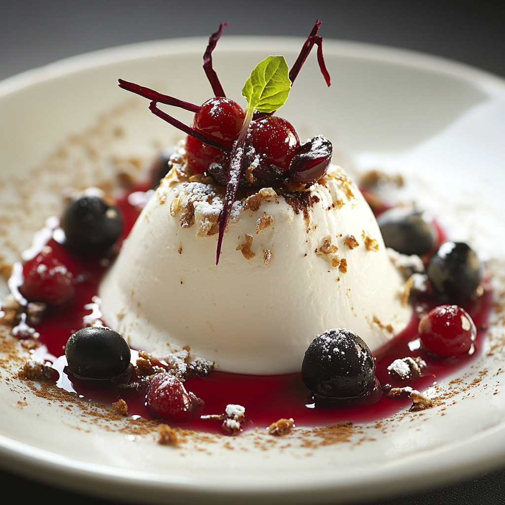 Pannacotta med bär och sirap