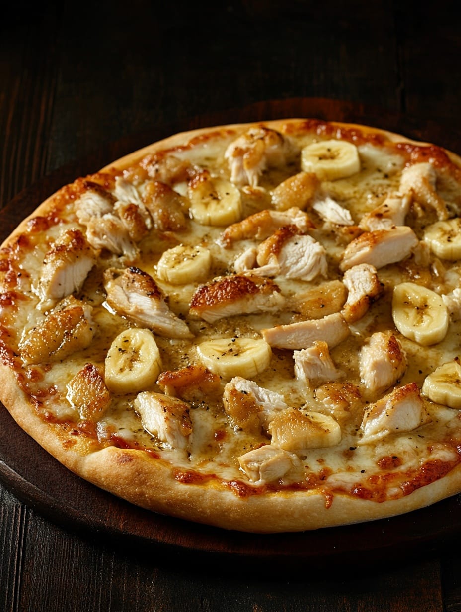 Kyckling- och bananpizza
