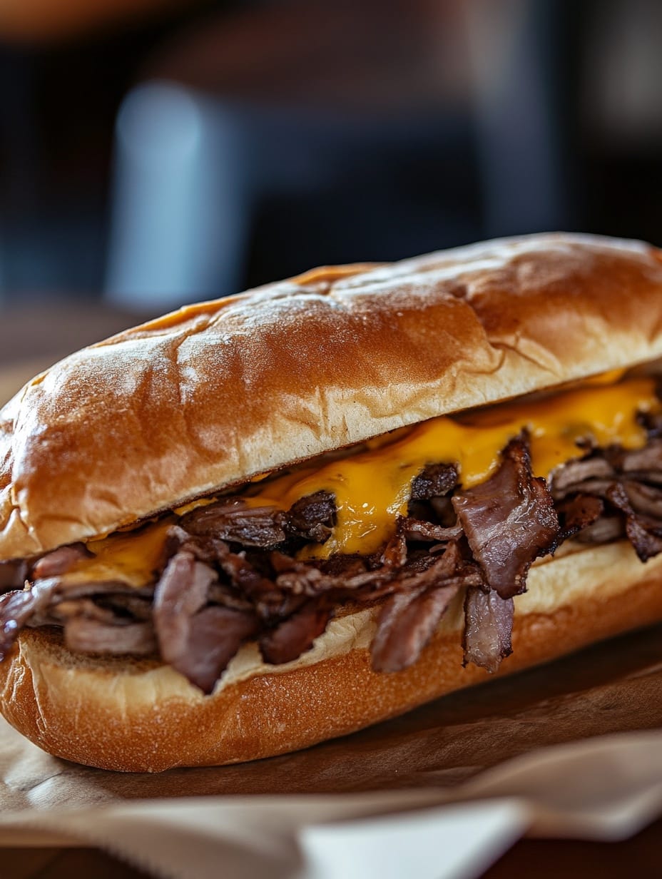 Philly cheese steak sandwich