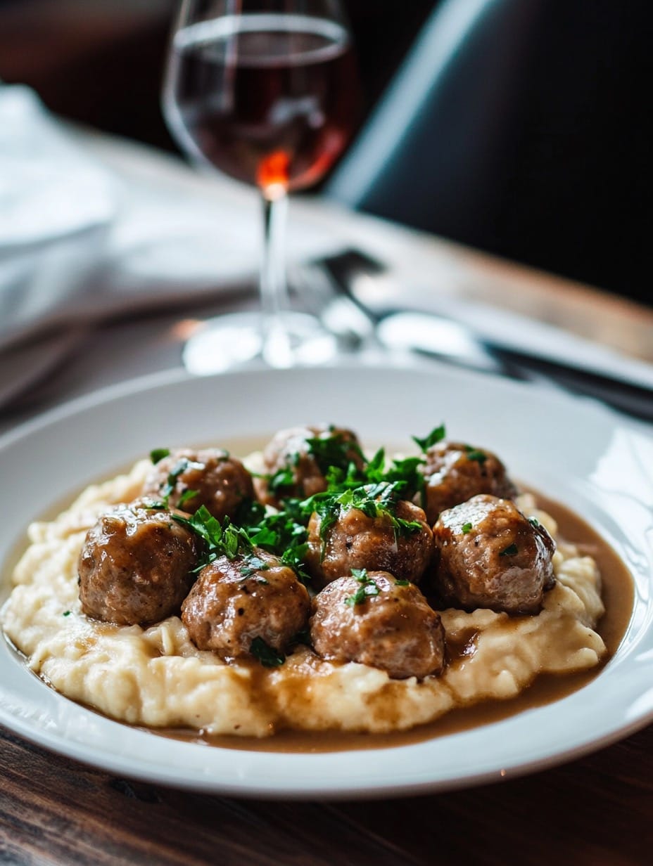 Köttbullar med gräddsås och potatismos