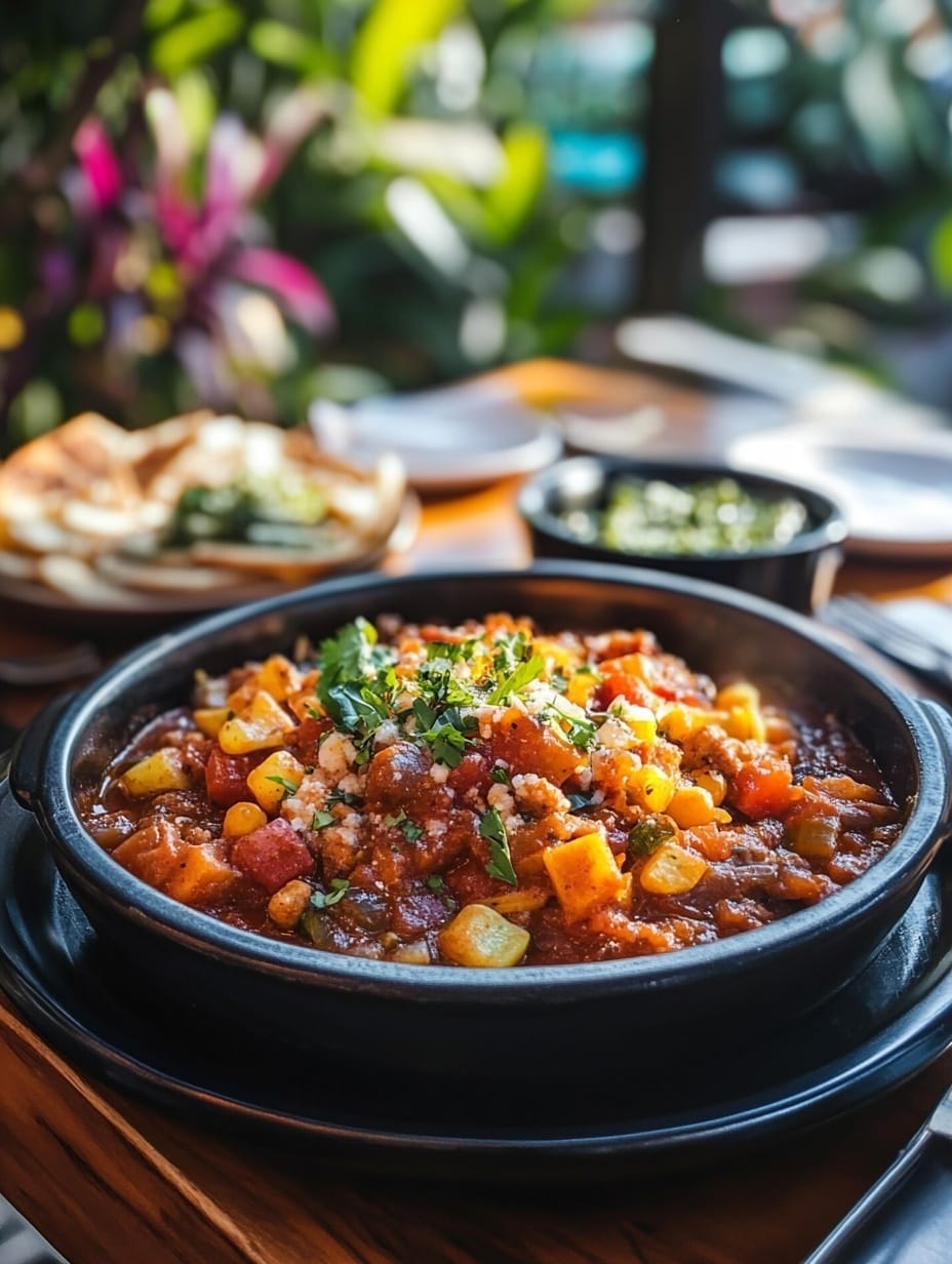 Vegetarisk chili med rostad majs och squash