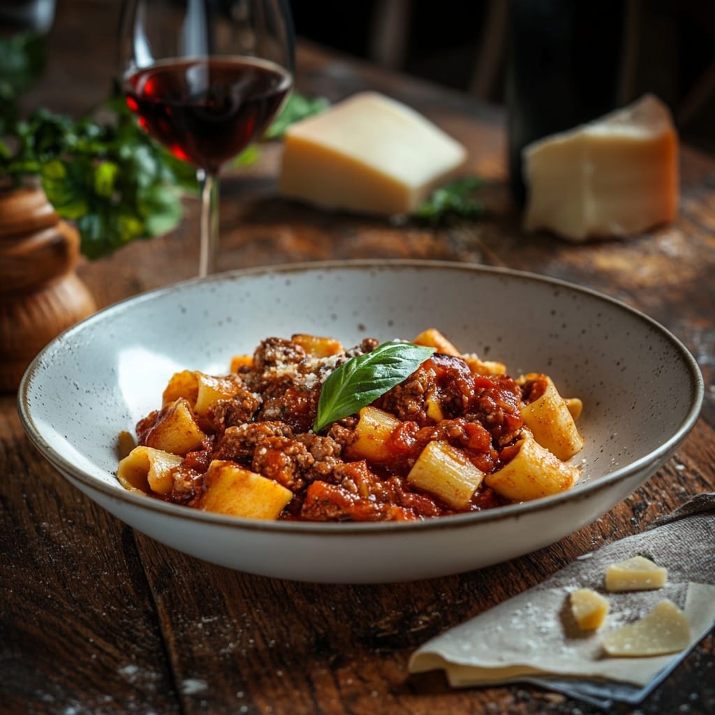Pasta med Köttfärsås och Parmesan