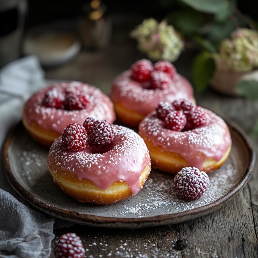 Hallonmunkar med Rosa Glasyr
