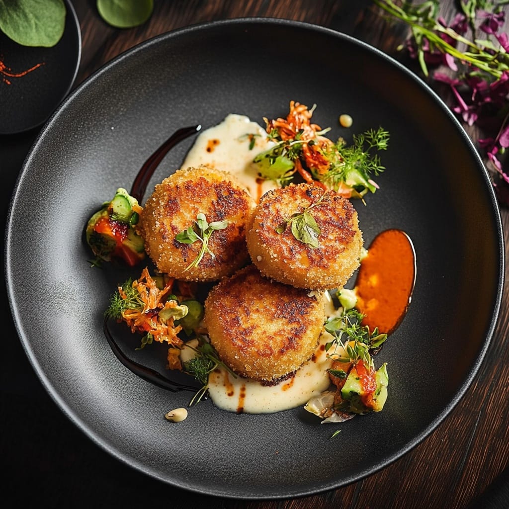 Krämiga Potatis- och Laxkakor med Dillkräm