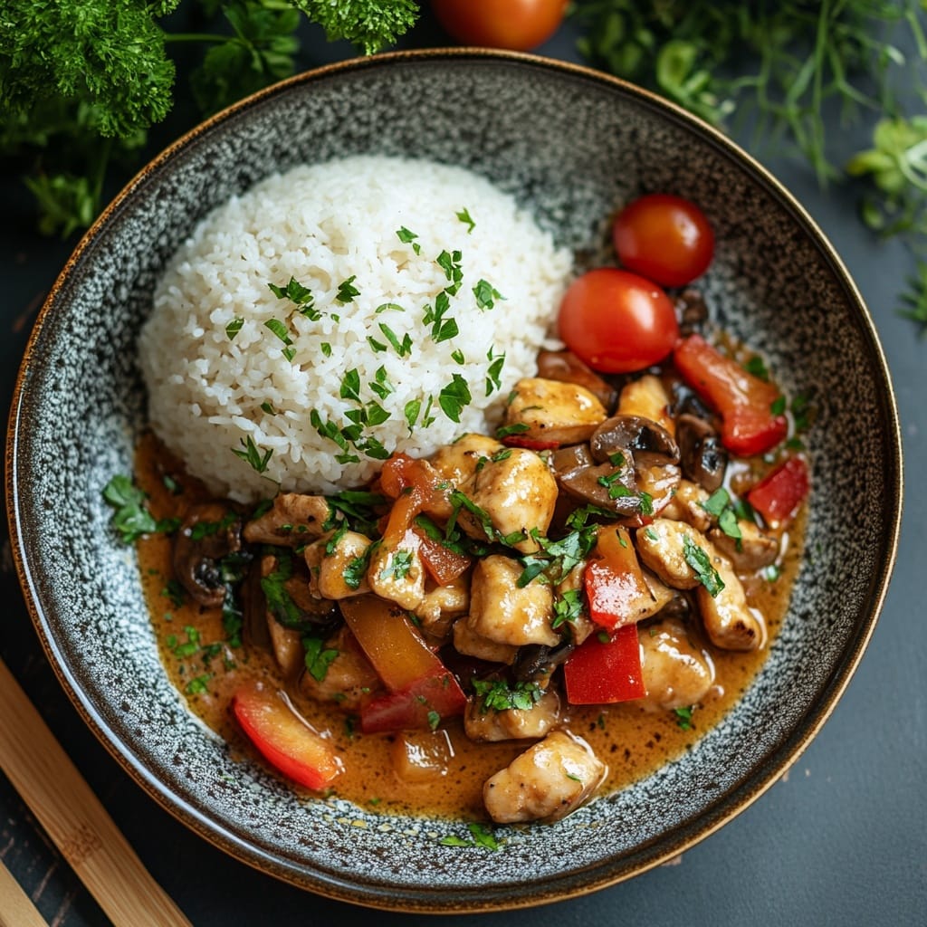 Kycklinggryta med Paprika och Svamp