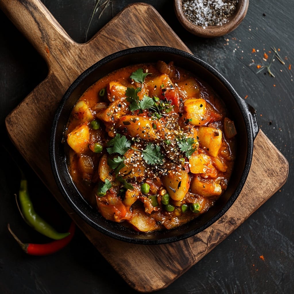 Titel: Kryddig potatis- och ärtgryta
