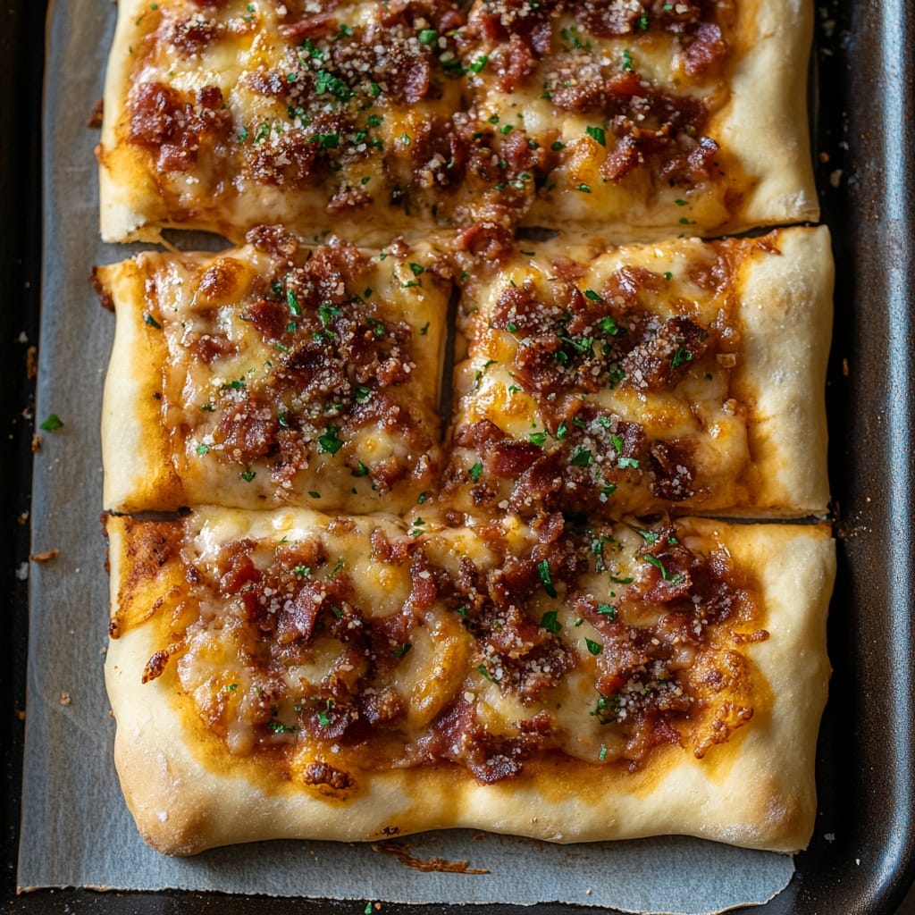 Karamelliserad Bacon- och Ostpizza