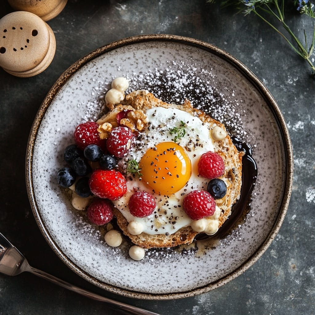Våfflor med pocherat ägg och bär
